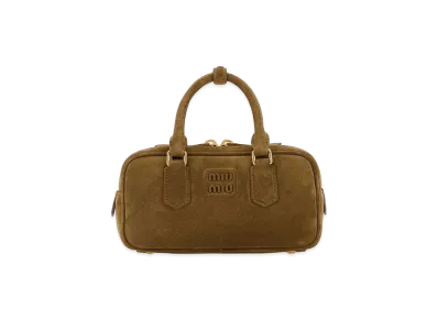 MIU MIU Women's Biscuit Suede Arcadie Handbag "Green"