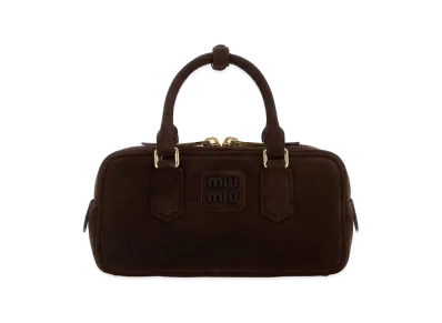 MIU MIU Women's Suede Arcadie Handbag "Dark Brown"