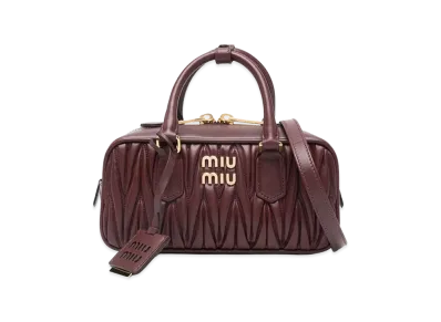 MIU MIU Women's Arcadie Regular Matelasse Nappa Leather Bag "Burgundy"