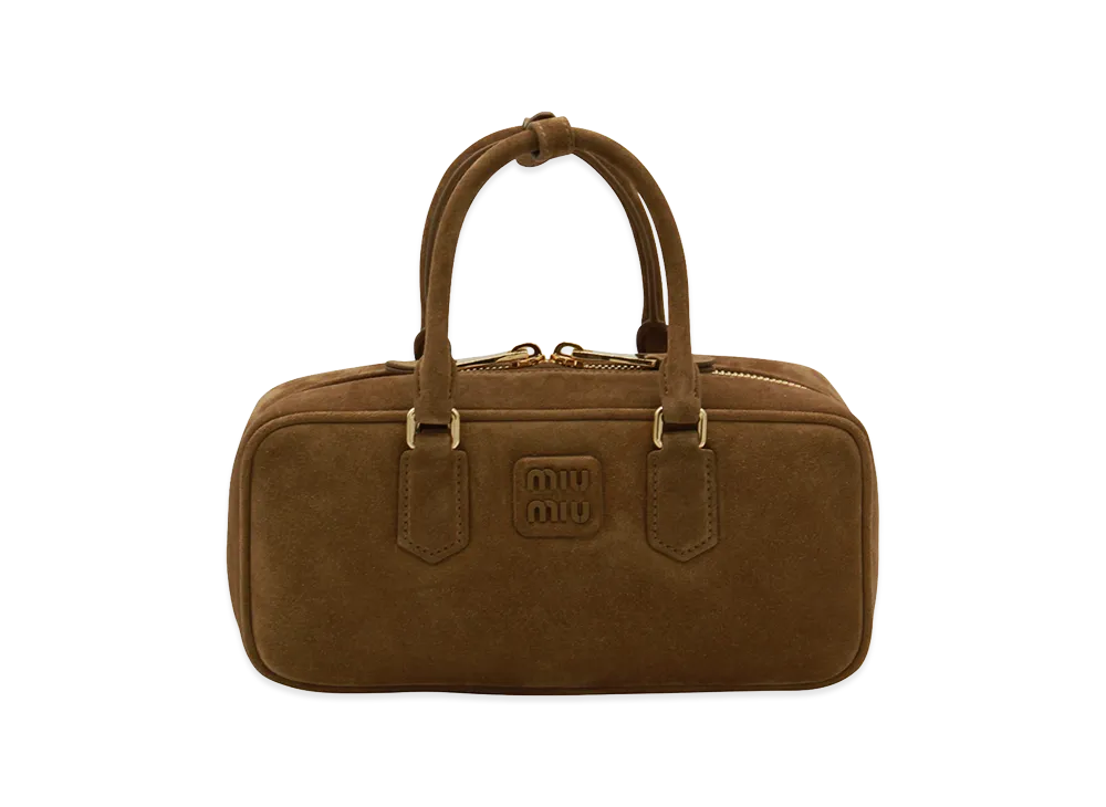 MIU MIU Women's Suede Arcadie Handbag "Brown"