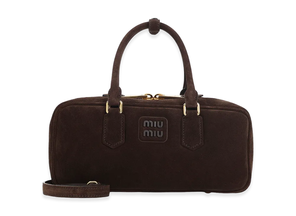 MIU MIU Women's Camoscio Padded Arcadie Handbag "Brown"