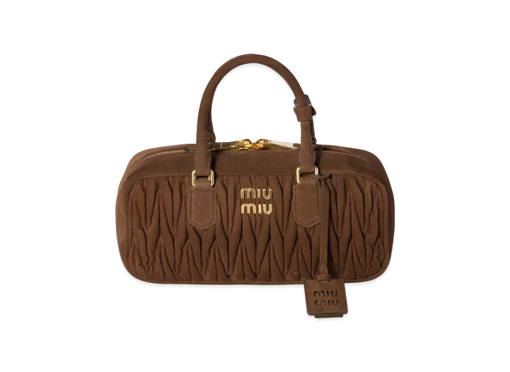 MIUMIU Arcadie Matelasse Suede Bag "Dark Brown"