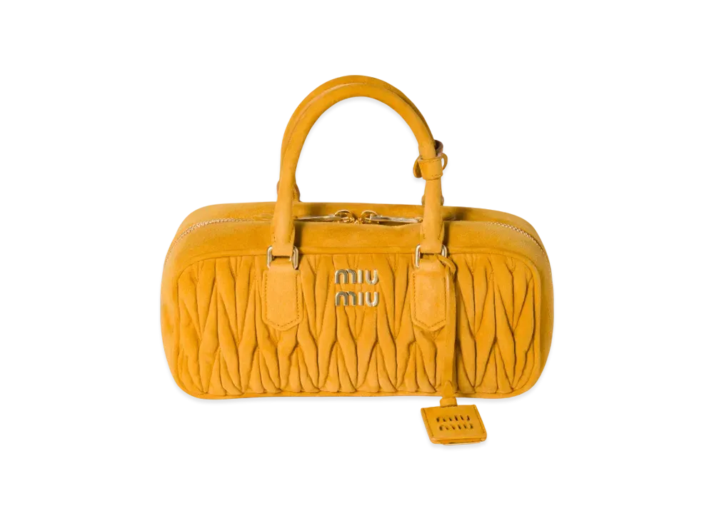 MIUMIU Arcadie Matelasse Suede Bag "Mustard Yellow"