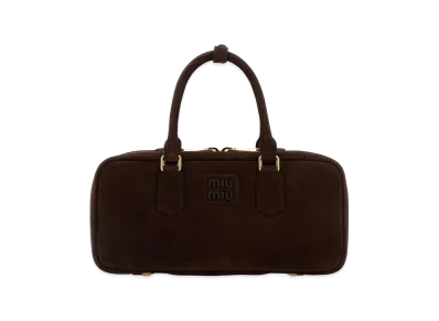 MIU MIU Women's Suede Arcadie Handbag "Dark Brown"