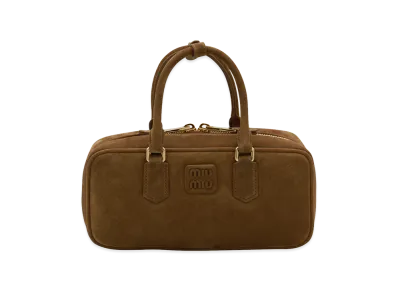 MIU MIU Women's Suede Arcadie Handbag "Brown"