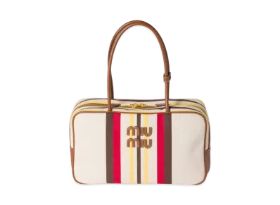 MIUMIU Beau Canvas and Leather Bag "Natural"