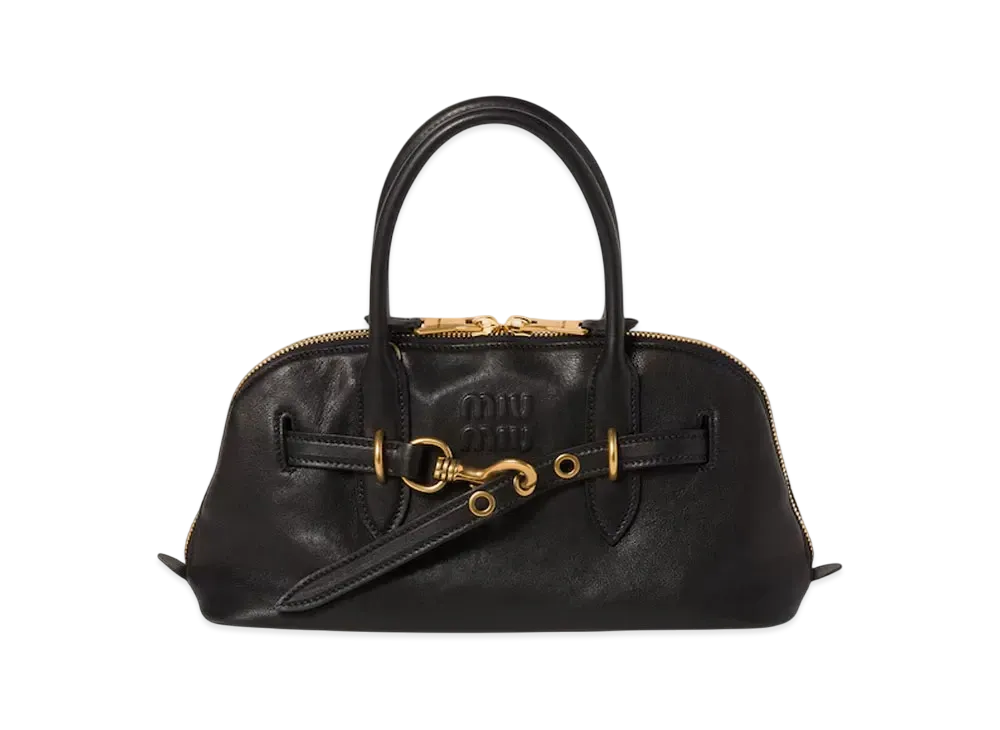 MIUMIU Aventure Nappa Leather Top-Handle Bag Regular "Black"