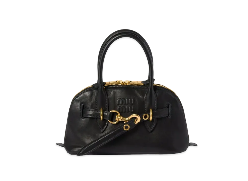 MIUMIU Aventure Nappa Leather Top Handle Bag "Black"