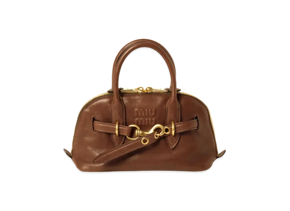 MIUMIU Aventure Nappa Leather Top Handle Bag "Brown"