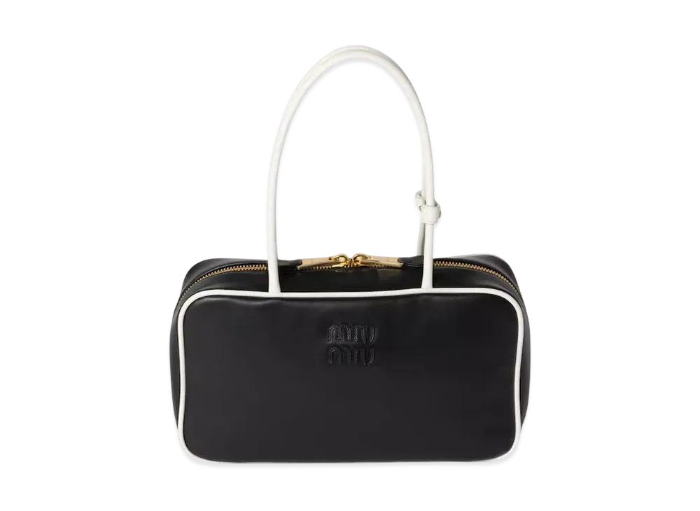 MIUMIU Beau Leather Bag "Black/White"