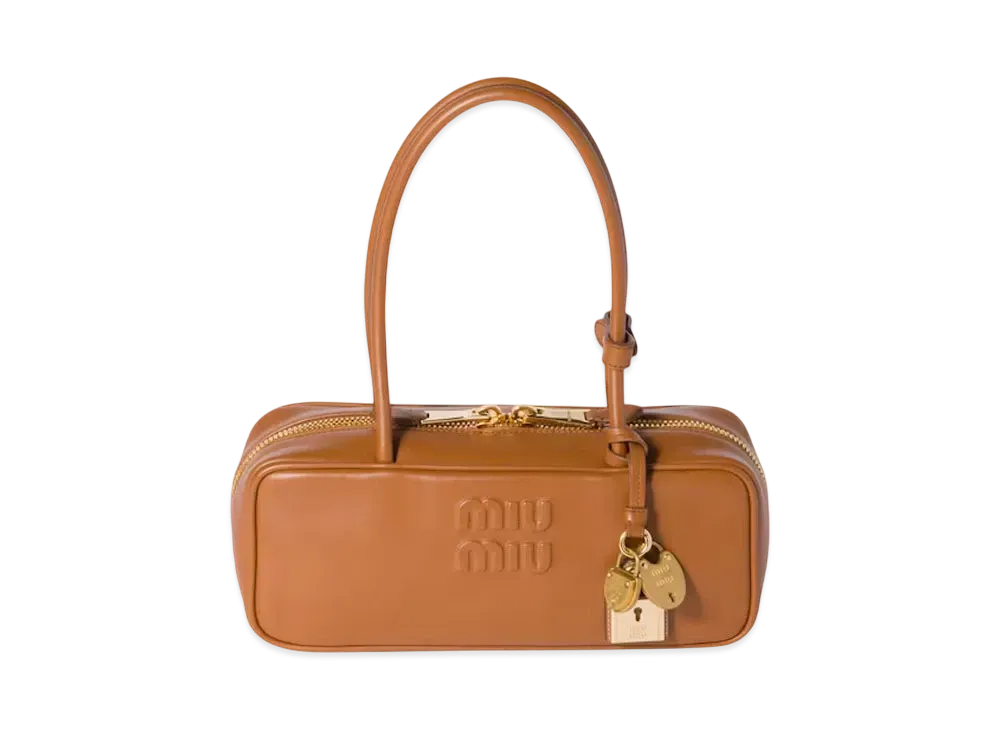 MIUMIU Beau Leather Bag Small "Cognac"