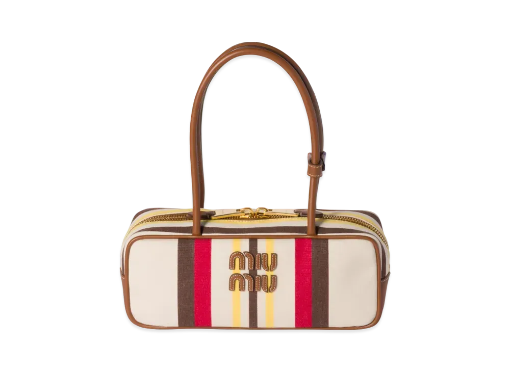 MIUMIU Beau Canvas and Leather Bag "Natural"