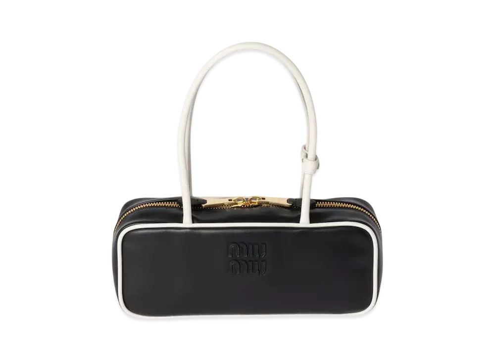 MIUMIU Beau Leather Bag "Black/White"