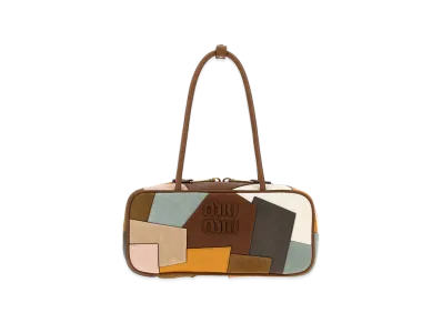 MIU MIU Women's Leather and Suede Shoulder Bag "Brown/Multicolor"