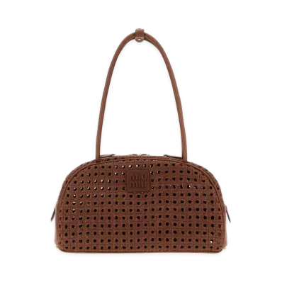 MIU MIU Women's Leather Beau Shoulder Bag "Rovere/Brown"