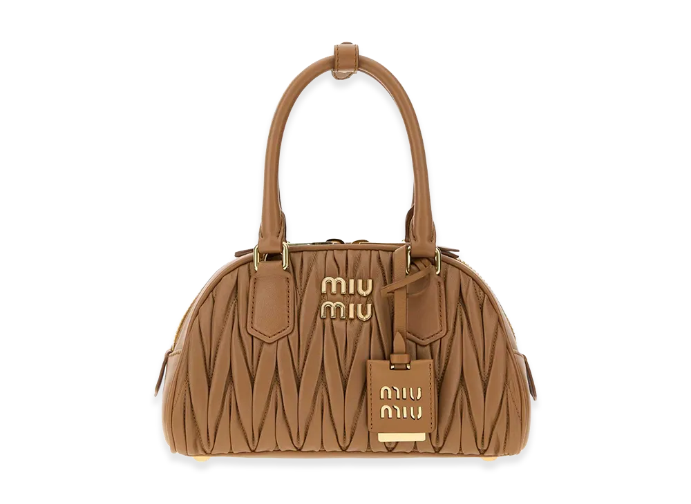 MIU MIU Women's Nappa Leather Arcadie Handbag "Camel"