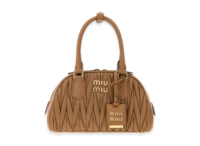 MIU MIU Women's Nappa Leather Arcadie Handbag "Camel"