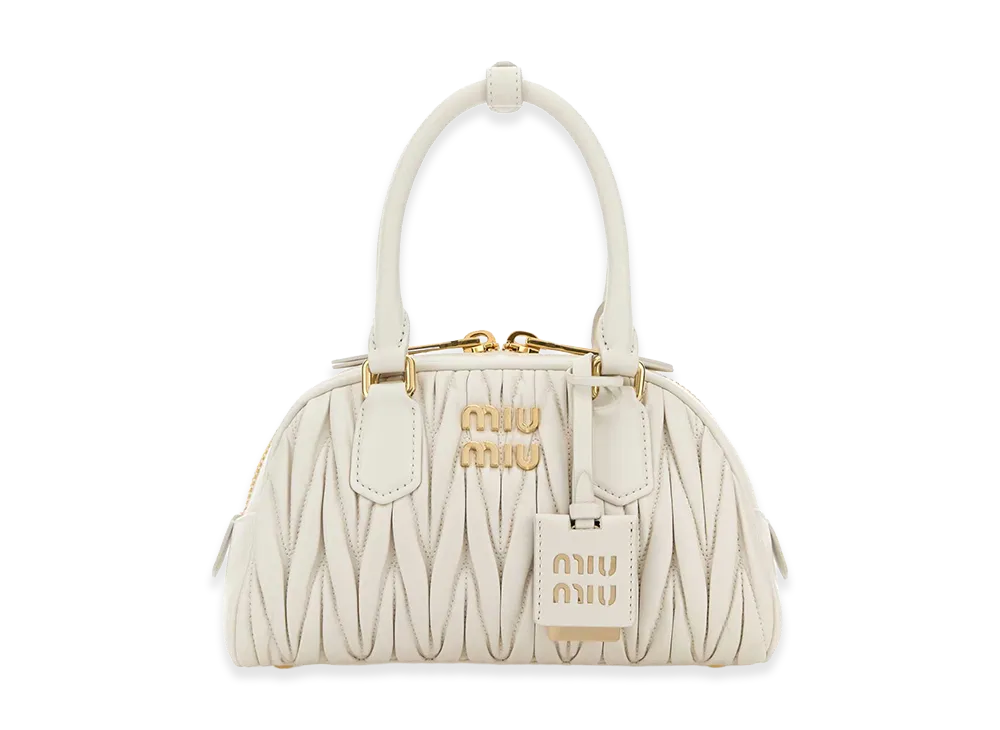 MIU MIU Women's Nappa Leather Arcadie Handbag "Ivory"