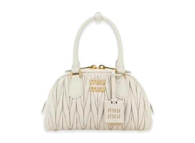 MIU MIU Women's Nappa Leather Arcadie Handbag "Ivory"