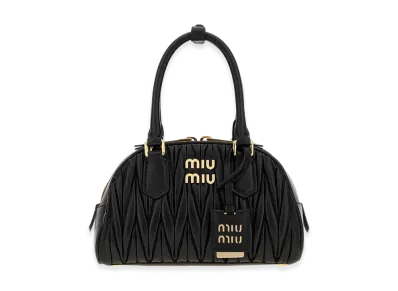 MIU MIU Women's Nappa Leather Arcadie Handbag "Black"