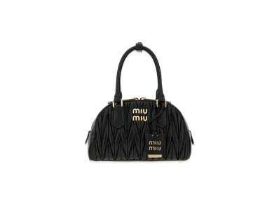 MIU MIU Women's Nappa Leather Arcadie Handbag "Black"