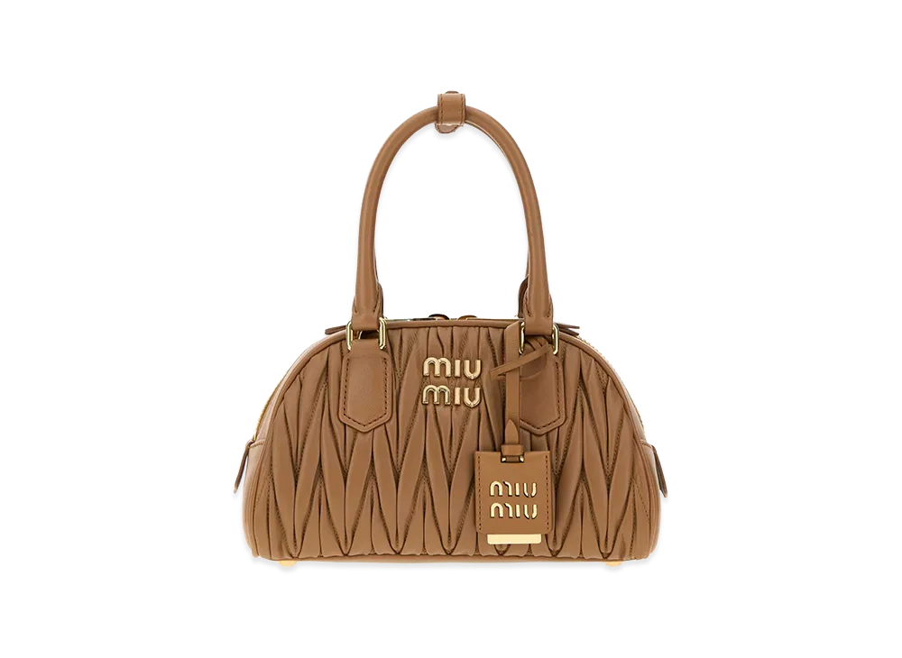 MIU MIU Women's Nappa Leather Arcadie Handbag "Camel"