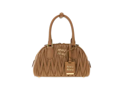 MIU MIU Women's Nappa Leather Arcadie Handbag "Camel"