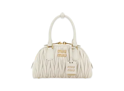 MIU MIU Women's Nappa Leather Arcadie Handbag "White/Ivory"