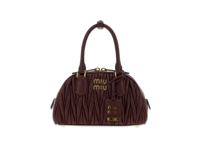 MIU MIU Women's Nappa Leather Arcadie Handbag "Burgundy"