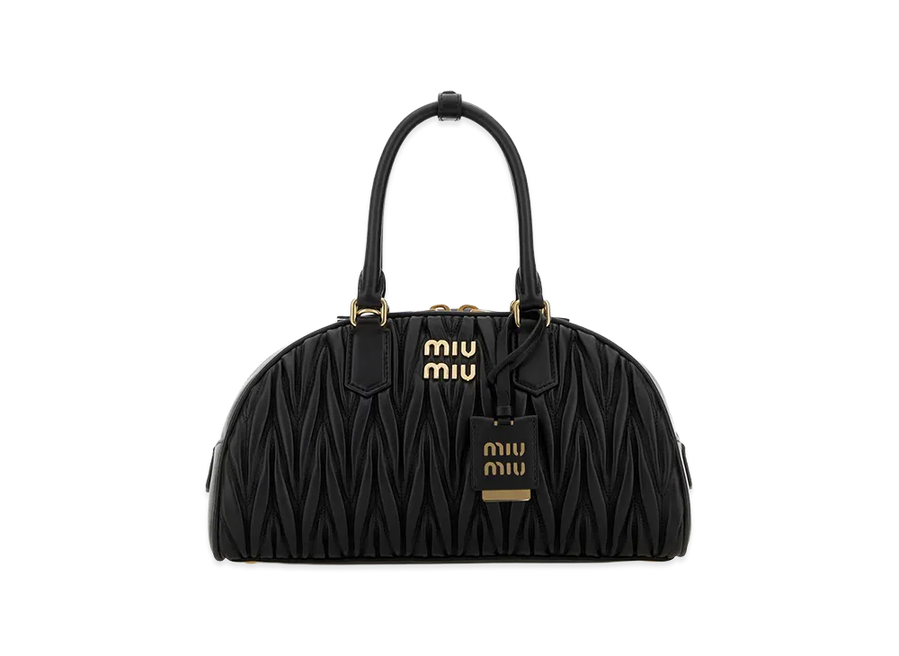 MIU MIU Women's Nappa Leather Arcadie Handbag "Black"