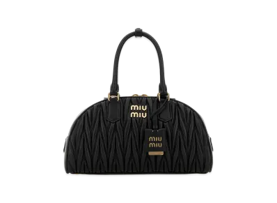 MIU MIU Women's Nappa Leather Arcadie Handbag "Black"