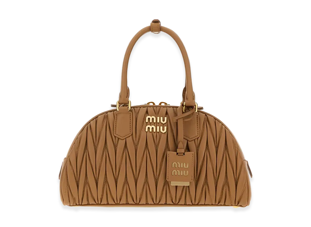 MIU MIU Women's Nappa Leather Arcadie Handbag "Camel"