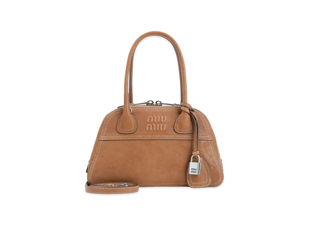 MIU MIU Women's Vivian Nappa Shoulder Bag "Camel"
