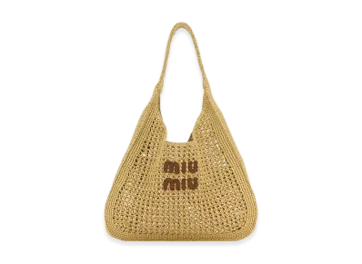 MIU MIU Women's Crochet Shopping Bag "Beige"