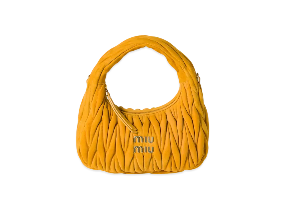 MIUMIU Wander Matelasse Suede Bag Small "Mustard Yellow"