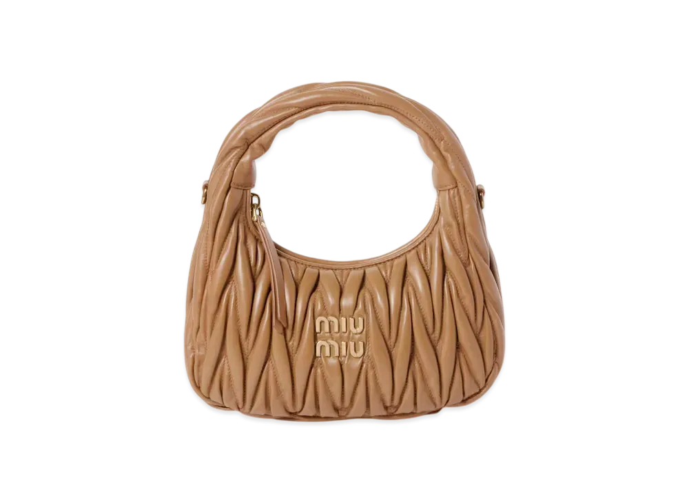 MIUMIU Wander Matelasse Nappa Leather Hobo Bag "Camel"