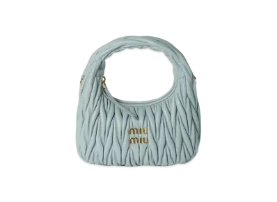 MIUMIU Wander Matelasse Nappa Leather Hobo Bag Small "Pale Green"