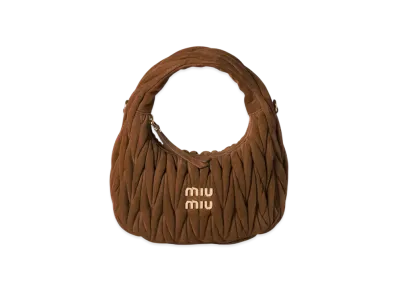MIUMIU Wander Matelasse Suede Bag Small "Dark Brown"