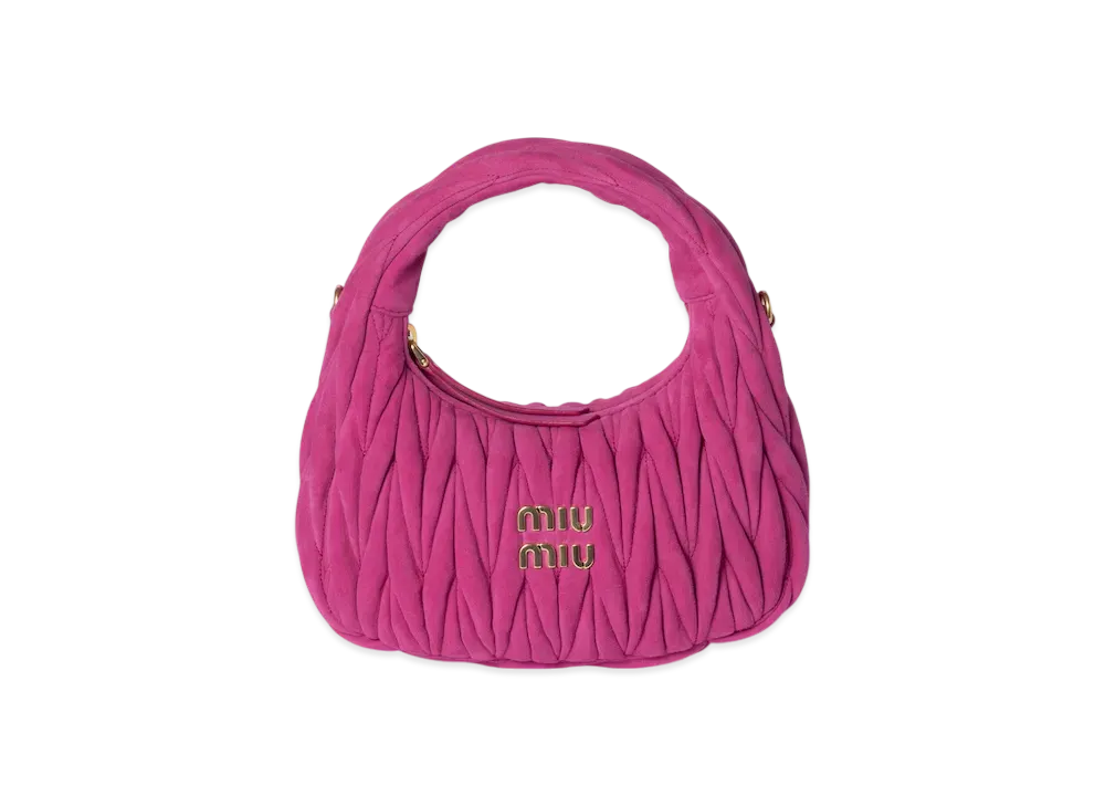MIUMIU Wander Matelasse Suede Bag Small "Fuchsia Pink"