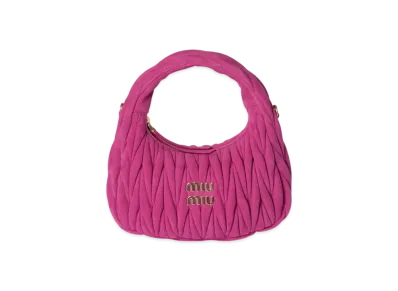 MIUMIU Wander Matelasse Suede Bag Small "Fuchsia Pink"