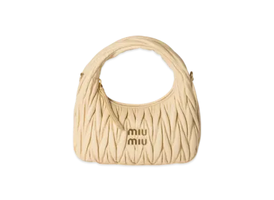MIUMIU Wander Matelasse Nappa Leather Hobo Bag Small "Soy Green"
