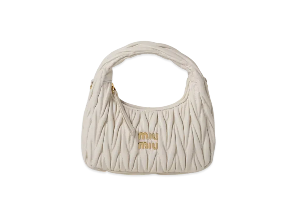 MIUMIU Wander Matelasse Nappa Leather Hobo Bag "White"