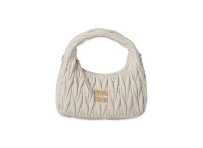 MIUMIU Wander Matelasse Nappa Leather Hobo Bag "White"