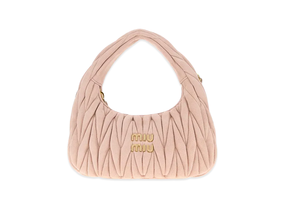 MIU MIU Women's Suede Handbag "Pastel Pink"