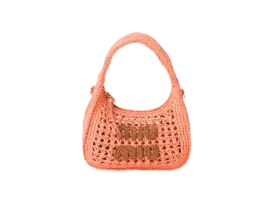 MIUMIU Wander Woven Fabric Hobo Bag "Tulip/Cognac"
