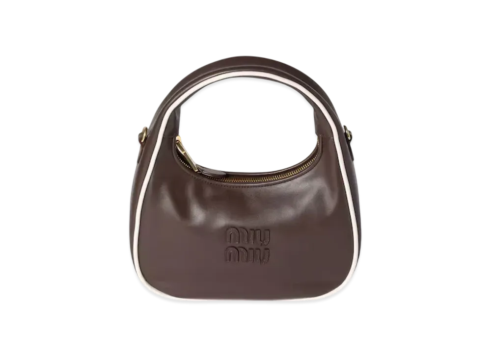 MIUMIU Wander Leather Bag "Brown/White"