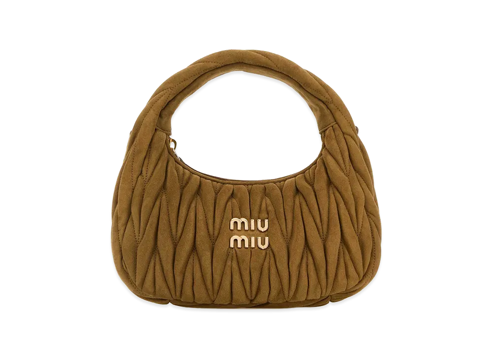 MIU MIU Women's Wander Matelass Nappa Leather Hobo Bag "Camel"