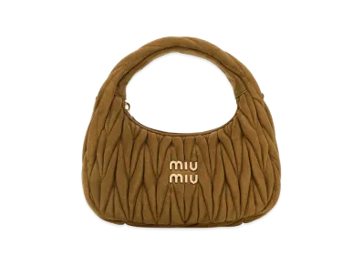 MIU MIU Women's Wander Matelass Nappa Leather Hobo Bag "Camel"