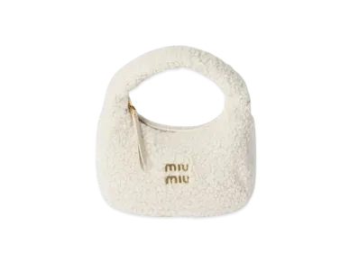MIUMIU Wander Shearling Hobo Bag "Ivory"