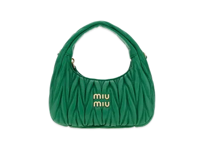 MIU MIU Women's Nappa Leather Wander Handbag "Grass Green"